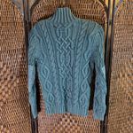 Ruff Hewn Distressed Green Cableknit Sweater with Elbow Patches  Size S Photo 2
