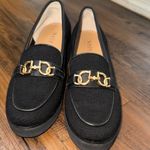 NYDJ  Black Loafers with Gold Chain Detail Photo 4