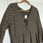 American Eagle NWT  Micro Ditsy Floral Long Sleeve V Neck Mini Dress Size Large Photo 3