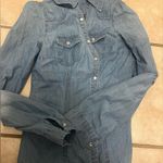 Womens pearl snap chambray shirt White Size M Photo 0