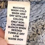 Gap Vintage 90s  Black Cream Floral Smocked Puff Sleeve Square Neck Blouse Large Photo 6