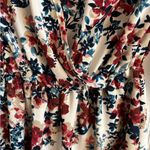 Lush Clothing Lush Fall Floral Dress | Size Small | Cream, Navy & Burgundy | 3/4 Sleeve Photo 4