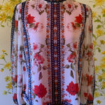 Jealous Tomato semi sheer floral long sleeve blouse size M Photo 0