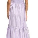 O.P.T Tuscany Tiered Smocked Midi Dress Flutter Sleeve Lavender Purple Cotton XS Photo 1