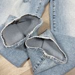 EXPRESS  Conscious Edit Straight Ankle High Rise Jeans Blue 4 Distressed‎ Photo 4