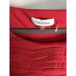 Calvin Klein  Top Size XL Red Tonal Wave Textured‎ Fabric Lined Sleeveless Photo 3