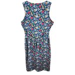 Lauren Ralph Lauren Floral Tie Front Lightweight Pullover Midi Tank Dress Sz 12 Blue Photo 1