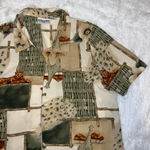 Alfred Dunner  Women’s Button Up Shirt with Cat, Lion, Giraffe, Safari Print Y2K Photo 0