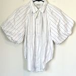 Madewell NWT Shirred Bubble-Sleeve Button-Up Shirt - Size: Medium Photo 1