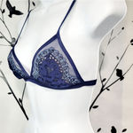 Victoria's Secret discontinued two-tone blue lace unlined bralette size xs Photo 1