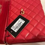 Badgley Mischka NWT Beautiful Red Quilted Crossbody Bag W Gold Accents Photo 5