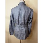 Reiss Arta Light Blue Chambray 100% Linen Draped Belted Jacket Womens 4 Photo 5