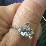 Zales 1.50CT Diamond Pear Shape 3 Stone Engagement Ring Diamonds Anniversary Band .925 Photo 2