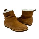 Jenni Kayne  Suede Moc Shearling Lined Slip On Ankle Snow Boots Tan Size 39 Photo 6