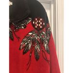VTG Coastlines Canada Women’s M Red Fleece Jacket Native American Western Cabin Size M Photo 1
