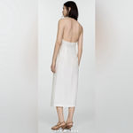 Mango NWOT  white Linen shirt-collar Button Down Midi Casual dress sz 2 Photo 1