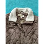 Michael Kors TRUFFLE BROWN QUILTED FAUX FUR COLLARED JACKET Sz M Photo 3