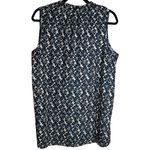 Simply Noelle  blue‎ white tan split neck sleeveless blouse size L/XL (12-14) Photo 5