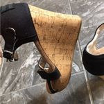 Toms ‎ Sandals Womens Sz 10 W Black Tan Sienna Wedge Heels Espadrille Ankle Strap Photo 5