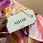 Ador Satin Printed Off Shoulder Belted Maxi Dress Size L Photo 6