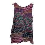 Hailey & Co. Floral Sleeveless Top‎ Keyhole Hi-Lo Hem Blouse Womens L Photo 5