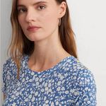 Lauren Ralph Lauren Womens Floral Stretch Jersey Tee Dress Blue White Medium NEW Photo 14