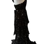 Alex Marie NWT Black and Gold Tiered Pleated Halter Maxi Dress – Size 4 Photo 9