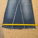 Mudd Vtg  Long Y2K Frayed Raw Bottom Hem Women's Blue Denim Jeans Skirt 90s Sz 0 Photo 3
