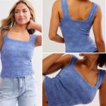 Free People NWT  Intimately Love Letter Cami Pool Blue M/L Photo 1