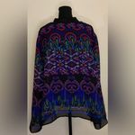 Danny & Nicole - Black and purple boho design button down blouse size 20 Photo 3