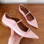 Malone Souliers • Maureen Leather Ballet Flat pink croc embossed leather strappy Photo 1