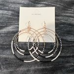 Wild N Free Black White Beaded Gold Hoops Photo 0