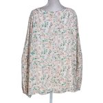 Kaari Blue Peach and Green Peasant Blouse Size 2X Plus Size Peach Floral Blouse Photo 1