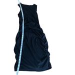 SheIn Womens Black Ribbed Sleeveless Ruched Bodycon Tank Dress Casual Beach Sz S Photo 2