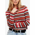 Free People  Multicolor Combo New Age Crew Pullover Sweater Photo 0