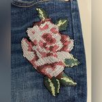 7 For All Mankind  The Skinny Rose Cross-Stitch Patchwork Denim Jeans Size 27 Photo 13