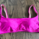 J.Crew  Womens Square Neck Radiant Fuchsia Pink Bikini Swim Suit Top Size Medium Photo 0