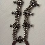 Vintage Southwestern/Navajo Style Silver & Turquoise Squash Blossom Necklace Photo 11