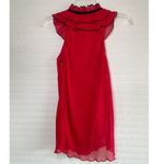 B. Wear  Red Ruffle Blouse Photo 2