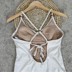 Kona Sol  Women’s Wide Ribbed Ring Medium Coverage One Piece Swimsuit in Cream M Photo 6