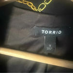 Torrid  Black Gold Chain Print Classic Blazer Size 1 Photo 4