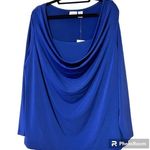 Covington  womens 2X 20/22W drape neck blue blouse workwear church casual NWT Photo 0