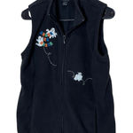 Holiday Editions Womens Black Fleece Ghost Trick or Treat Vest Size S Photo 0