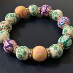 Antique Venetian Lampwork
Decorated Fancy Big Beads Tutti Frutti Murano Bracelet Photo 0
