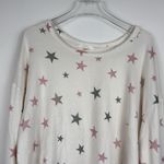 Z Supply  Soft Cozy Pink & Green Star Long Sleeved Cream Top Size XS Photo 1