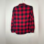 American Eagle  Red Black Buffalo Plaid Button-Up Flannel Shirt | Size Medium Photo 2