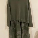 Lands Downunder Olive Green Tie Dye Sweatshirt Dress Made in Italy Women’s Small Photo 2