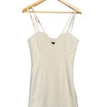 ZARA NWT  Cream Off White Tan Sweetheart Neckline Mini Dress Size Medium Photo 9