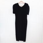 VTG Sheena Dress Size M Black Velvet Rhinestone Puff Sleeve Whimsigoth 90s Glam Size M Photo 6