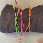 Woven wrap beacelets in 3 colors, brass beads, adjustable size Green Photo 3